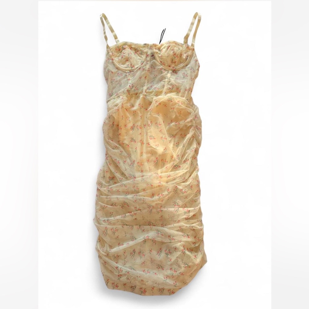 Dolls Kill Cream Floral Mini Dress